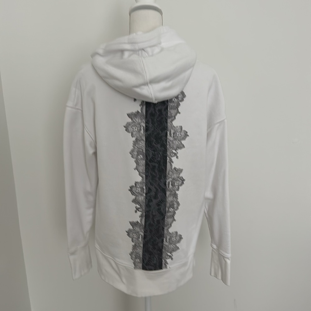 Athleta White Long Sweatshirt with Cute Back Detail - Check out the back!
